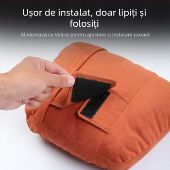 Perne auto pentru gât cu suport lombar, material velur, personalizare disponibilă, stil minimalist, potrivire universală