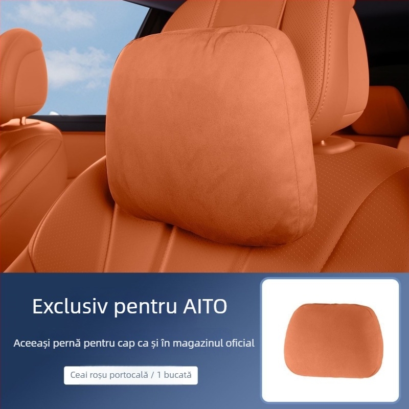 Perne auto pentru gât cu suport lombar, material velur, personalizare disponibilă, stil minimalist, potrivire universală