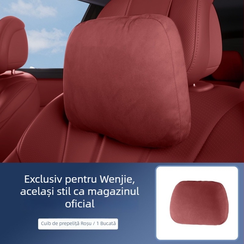 Perne auto pentru gât cu suport lombar, material velur, personalizare disponibilă, stil minimalist, potrivire universală