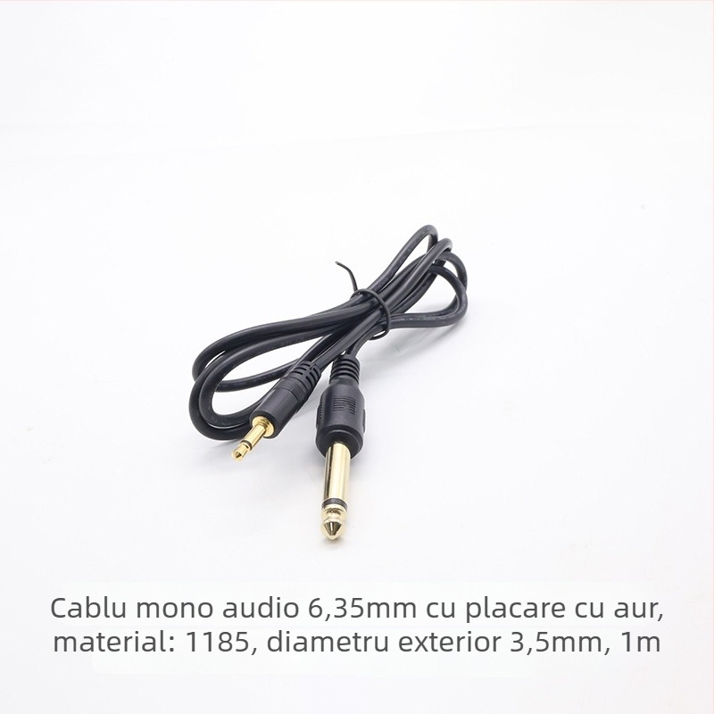 Cablu audio Kebolong de la 6,35 mm la 3,5 mm pentru chitară și microfon, înveliș PVC, ROHS conform, pentru audio și video