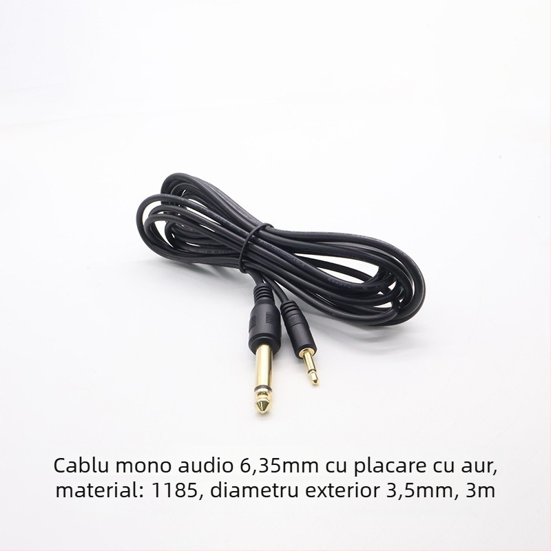 Cablu audio Kebolong de la 6,35 mm la 3,5 mm pentru chitară și microfon, înveliș PVC, ROHS conform, pentru audio și video