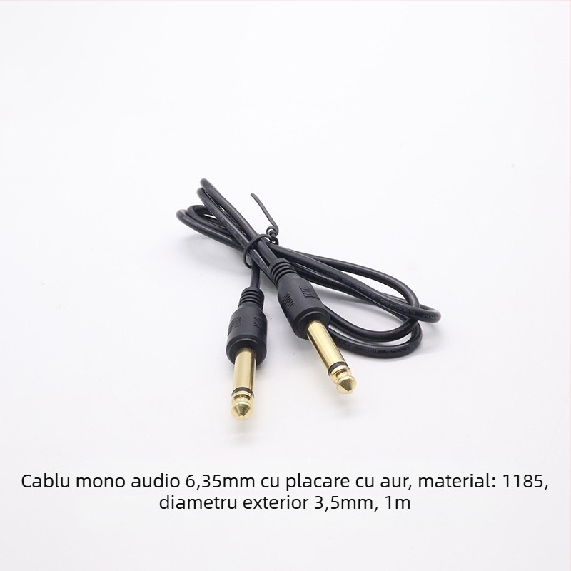 Cablu audio Kebolong de la 6,35 mm la 3,5 mm pentru chitară și microfon, înveliș PVC, ROHS conform, pentru audio și video