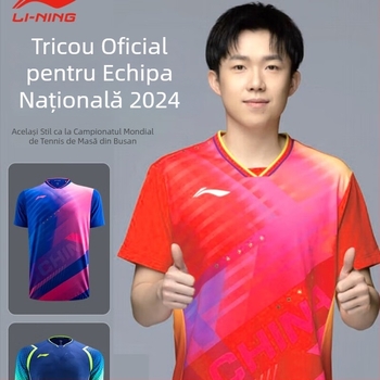 Uniformă tenis de masă – Echipa națională masculine, tricou cu mânecă scurtă și pantaloni scurți, vară, material 90% acetat cu căptușeală 10% Spandex