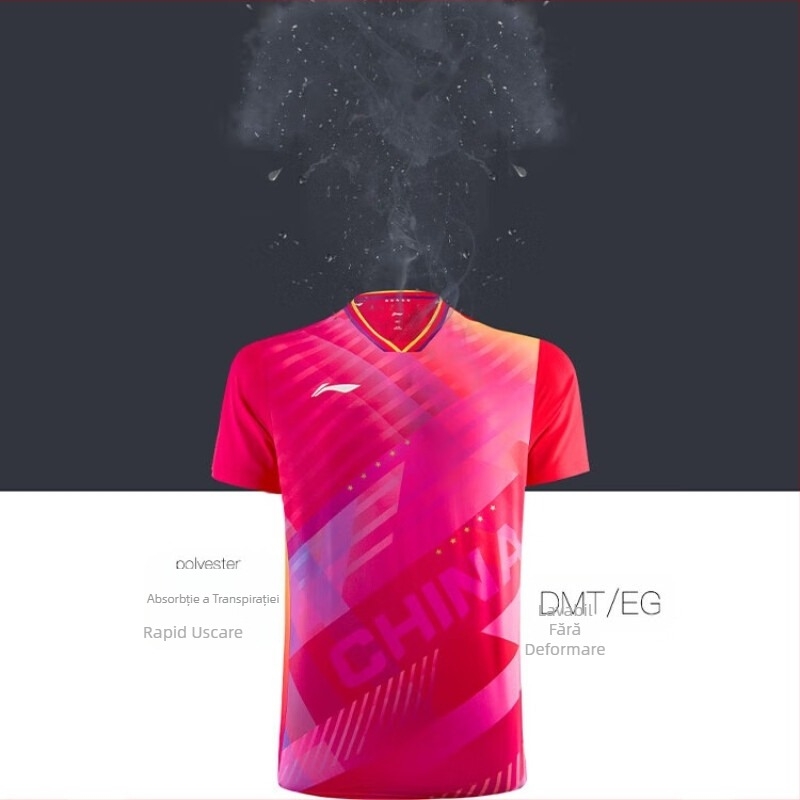 Uniformă tenis de masă – Echipa națională masculine, tricou cu mânecă scurtă și pantaloni scurți, vară, material 90% acetat cu căptușeală 10% Spandex