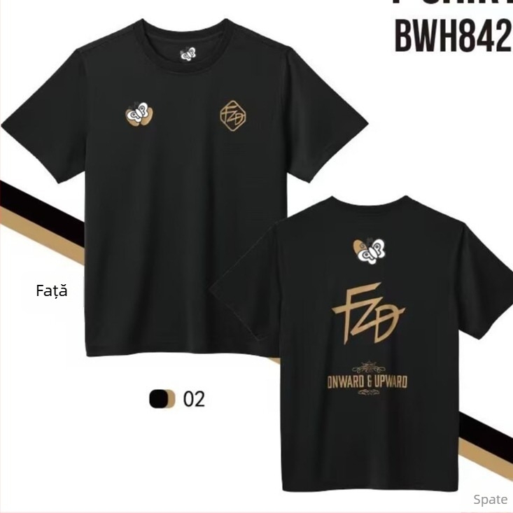 Tricou de antrenament pentru tenis de masă, bărbați, mâneci scurte, țesătură din amestec de fibre chimice, 100% poliester