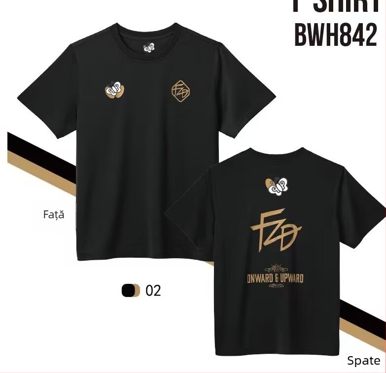 Tricou de antrenament pentru tenis de masă, bărbați, mâneci scurte, țesătură din amestec de fibre chimice, 100% poliester