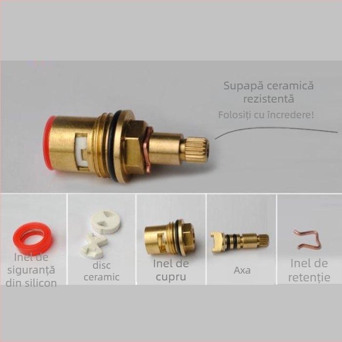 Kit de reparare a miezului de supapă a robinetului, universal, deschidere rapidă, componente ceramice, garnitură din cauciuc și O-ring, miez de cupru, CE certificat