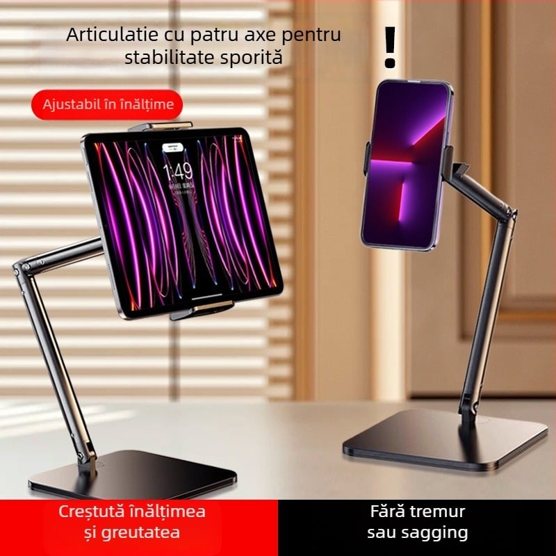 Suport de masă pentru telefon pentru streaming live – aliaj de aluminiu, sarcină maximă 2 kg, greutate 950 g, model 000865