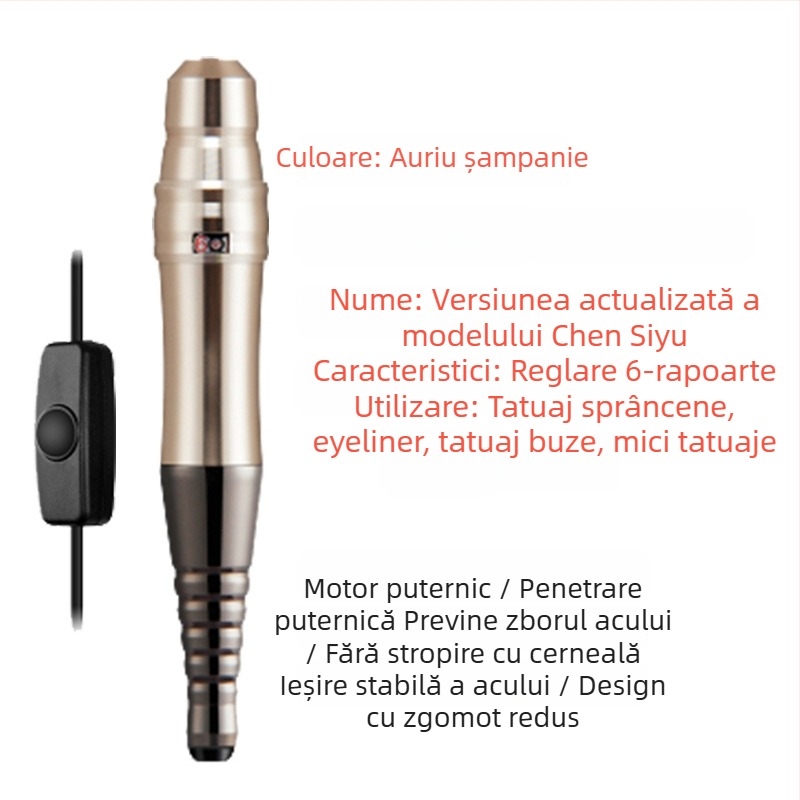Mașină de tatuat cosmetic pentru sprâncene, linie de ochi și buze; 1 unitate