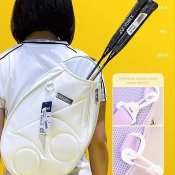 Geantă badminton cu capacitate mare, design crossbody; Material PU, țesătură impermeabilă; potrivită pentru badminton/tenis și tenis de masă