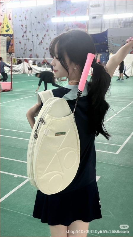 Geantă badminton cu capacitate mare, design crossbody; Material PU, țesătură impermeabilă; potrivită pentru badminton/tenis și tenis de masă