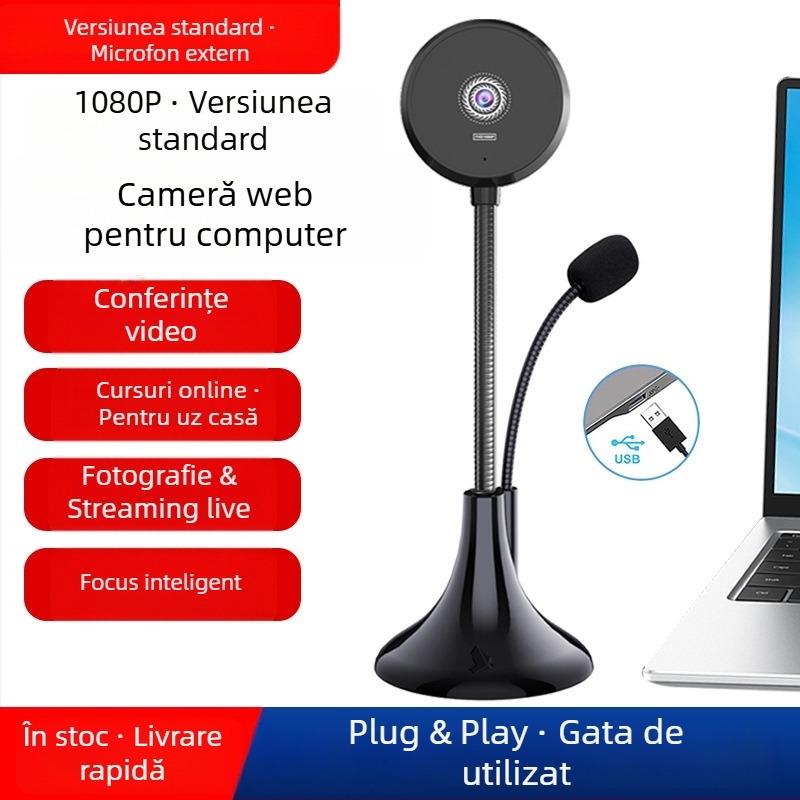 S60A Cameră laptop/desktop cu microfon încorporat — 4K (3840x2160), 60FPS, USB 2.0, Autofocus