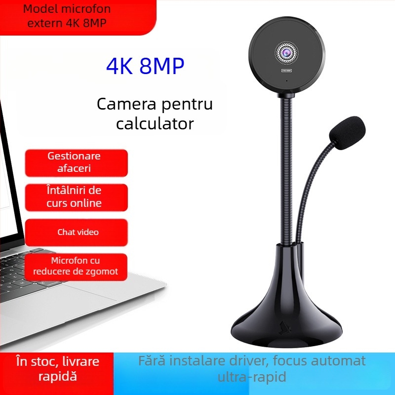 S60A Cameră laptop/desktop cu microfon încorporat — 4K (3840x2160), 60FPS, USB 2.0, Autofocus