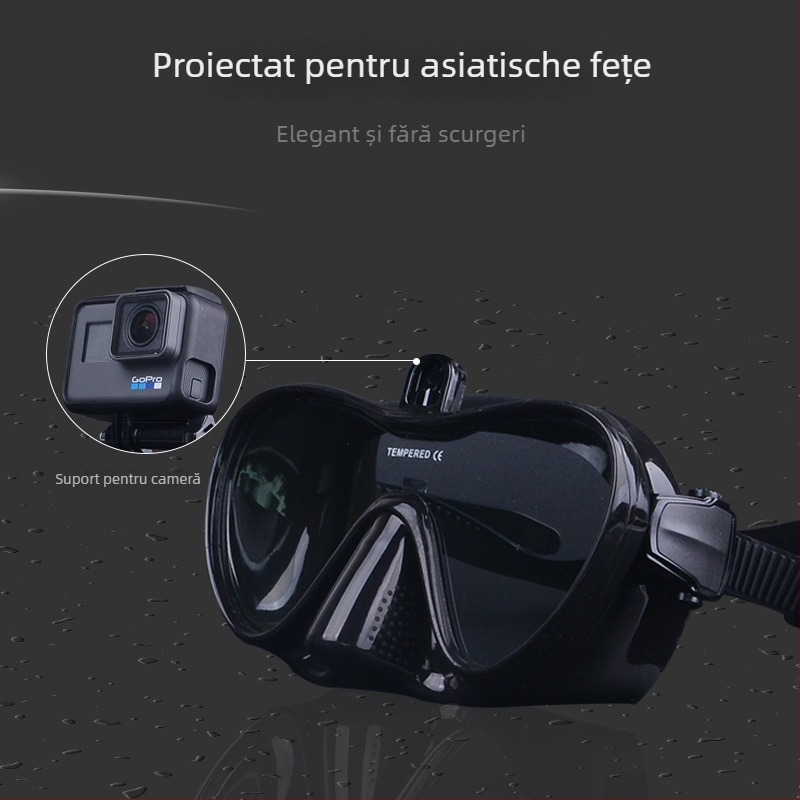 Set mască de scufundări și snorkel cu suport GoPro — silicon, Piccolo