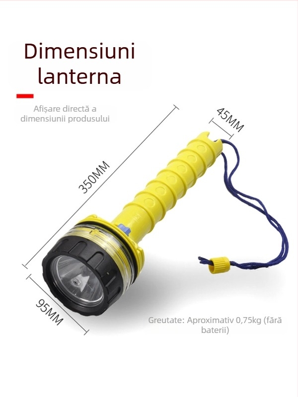 Lanternă de scufundări Yon Sub, material PC, personalizabil, iluminare pentru scufundări