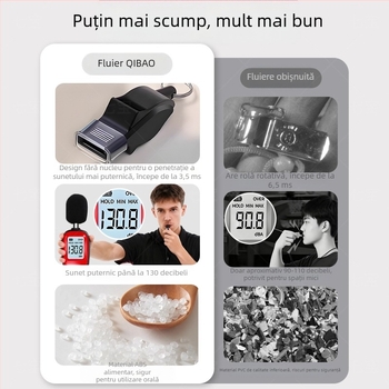 Șuier arbitru pentru antrenamente în aer liber, tonal înalt, super puternic, acrilic, șuier delfin