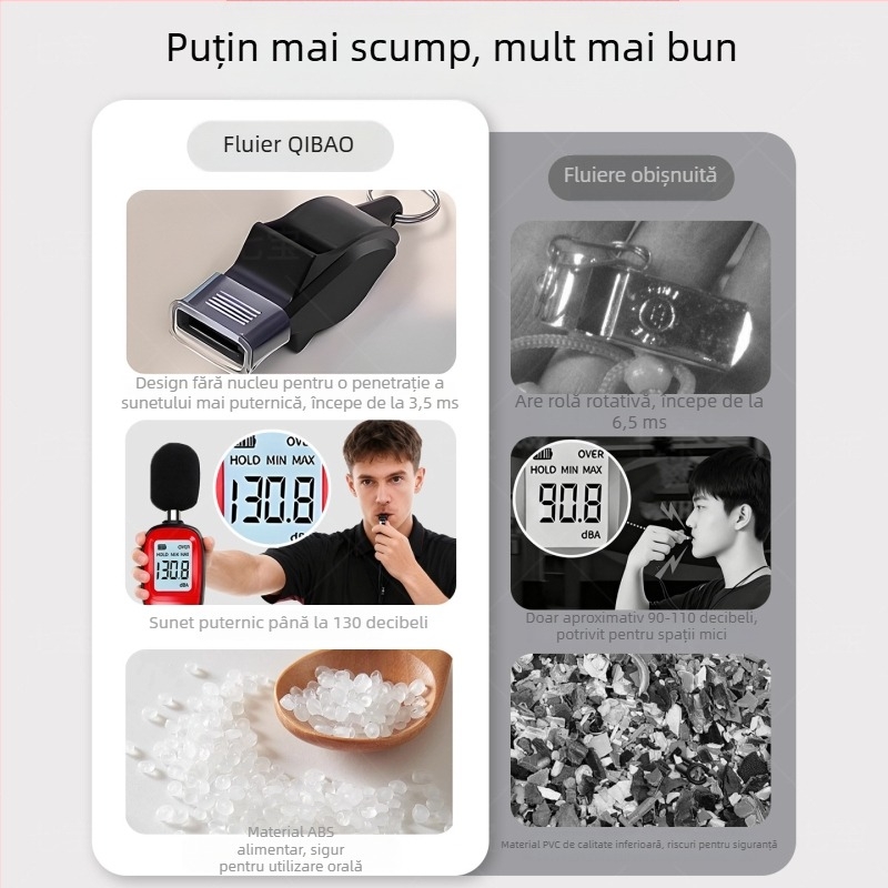 Șuier arbitru pentru antrenamente în aer liber, tonal înalt, super puternic, acrilic, șuier delfin