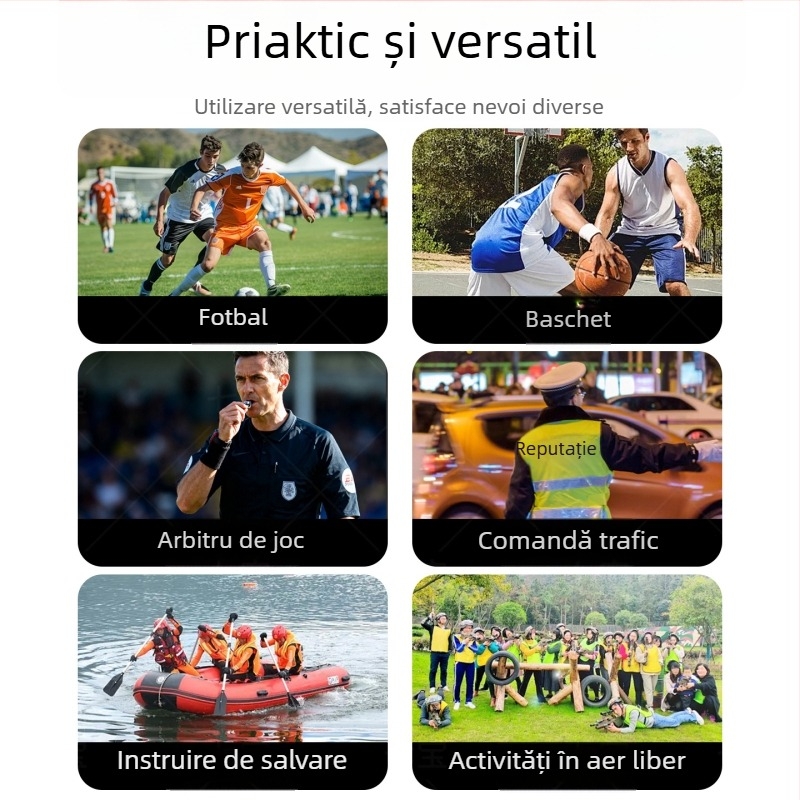 Șuier arbitru pentru antrenamente în aer liber, tonal înalt, super puternic, acrilic, șuier delfin