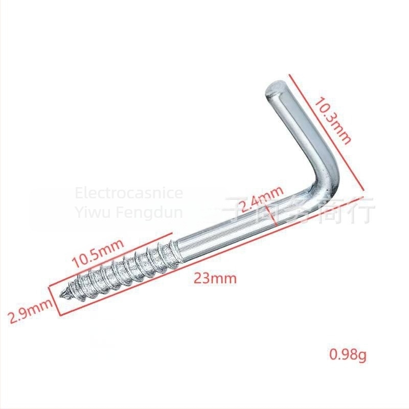 Cârlig în formă de L, montaj prin șurub