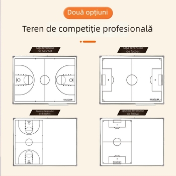 Tablă tactică magnetică pliabilă pentru baschet și fotbal, cu suport, față dublă, cadru din aliaj de aluminiu, cod zjszsb-001