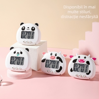 Cronometru desen animat pentru elevi și copii — afișaj LCD, mecanism electronic, alimentare cu baterii, cronograf