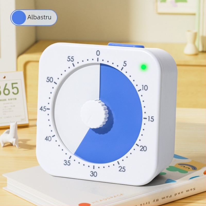 Cronometru magnetic vizual pentru autodisciplina elevilor și gestionarea studiului, cuarț alimentat cu baterii, design pătrat