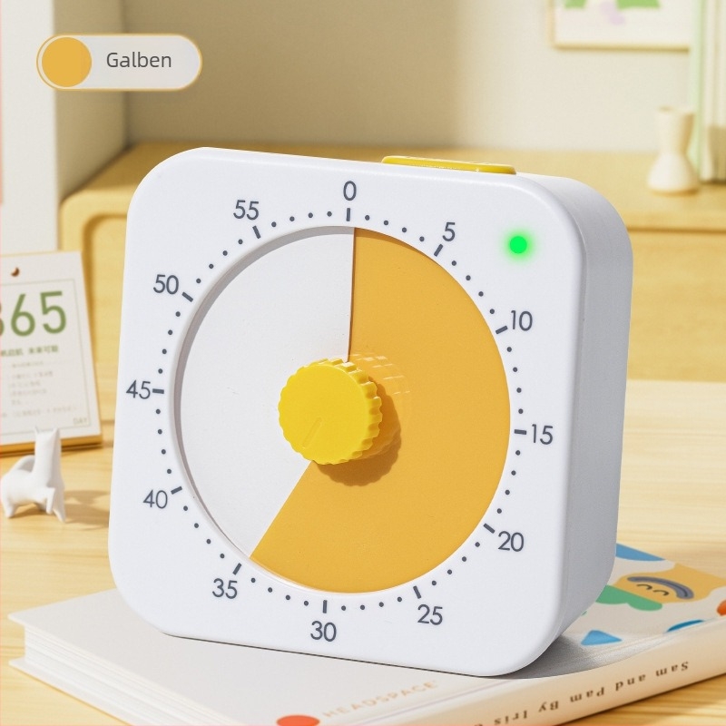 Cronometru magnetic vizual pentru autodisciplina elevilor și gestionarea studiului, cuarț alimentat cu baterii, design pătrat