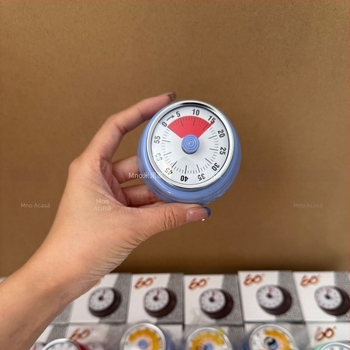 Cronometru magnetic mecanic de bucătărie cu gestionare vizuală a timpului, alarmă și numărătoare inversă; afișaj: indicator + digital; carcasă PP