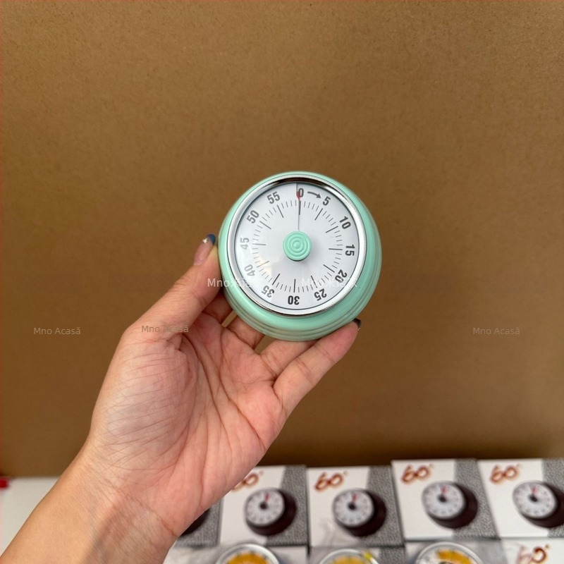 Cronometru magnetic mecanic de bucătărie cu gestionare vizuală a timpului, alarmă și numărătoare inversă; afișaj: indicator + digital; carcasă PP
