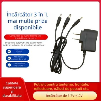 Încărcător pentru far frontal cu ieșire 1–3, acționat manual, reîncărcabil, carcasă din plastic, potrivit pentru scufundări, drumeții și camping