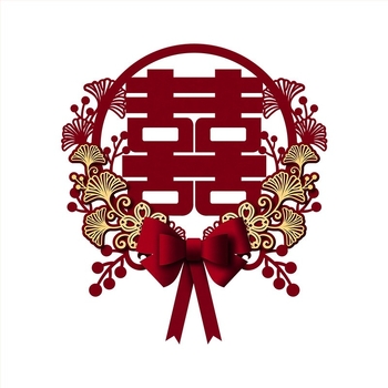 Sticker de nuntă pentru uși și ferestre, cu simbolul fericirii duble, din material nețesut gros, brand Orange nuo yibai, nu este importat