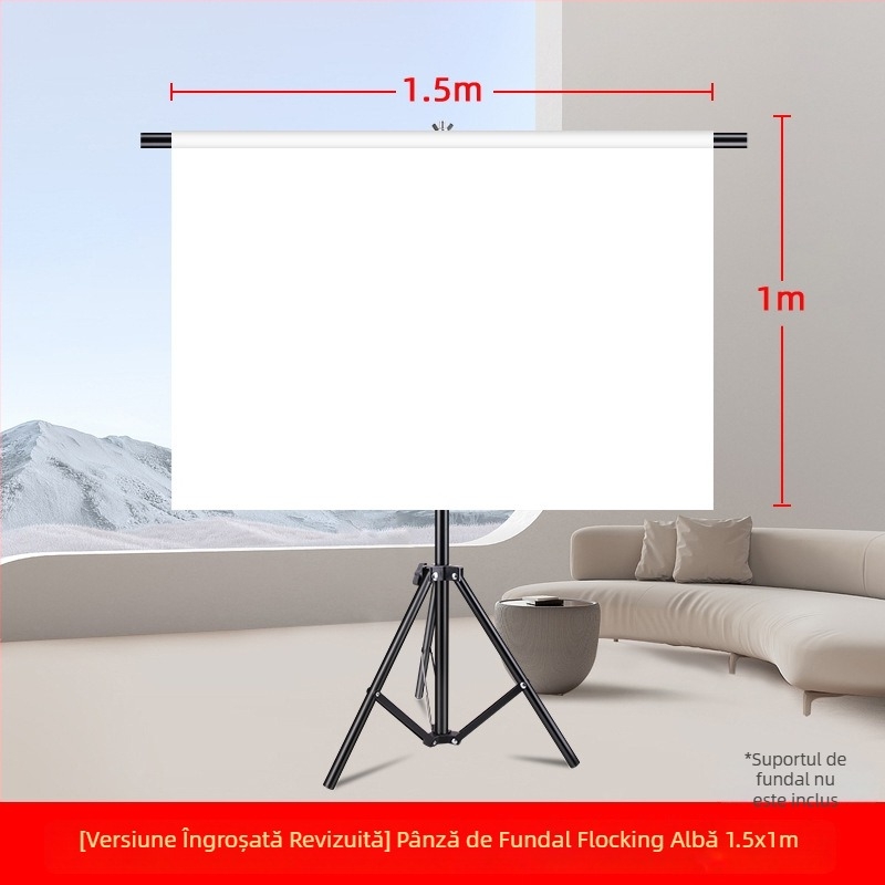 Fundal alb pentru fotografie, țesătură catifelată, 2×3 m