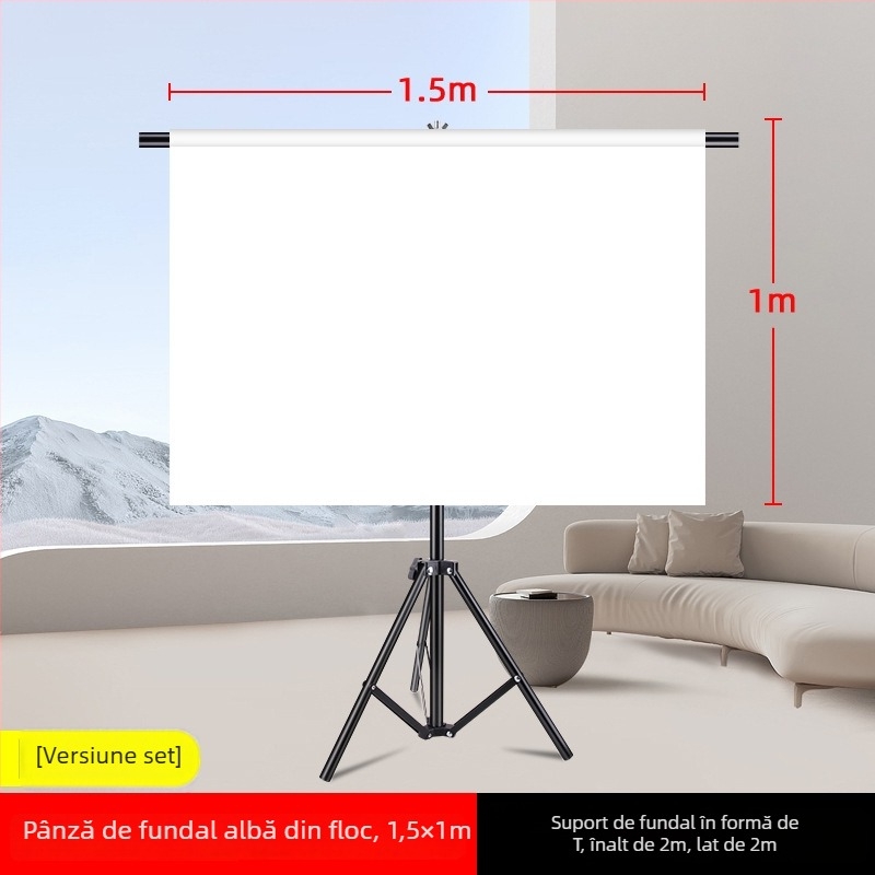 Fundal alb pentru fotografie, țesătură catifelată, 2×3 m