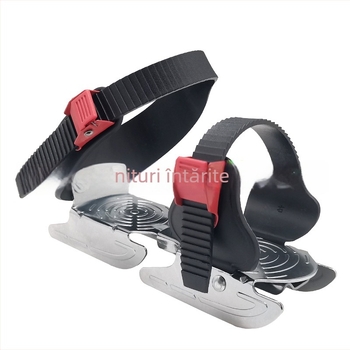Pantofi de patinaj pentru copii, reglabili, cu lame din oțel inoxidabil, partea superioară din PVC, lungimea lamei 115–255 mm, pentru patinaj real pe gheață