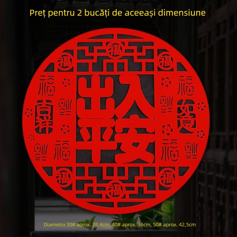 Autocolante pentru geam din țesătură flocată, lucrate manual, stil chinezesc, binecuvântare pentru Festivalul de Primăvară și Anul Calului