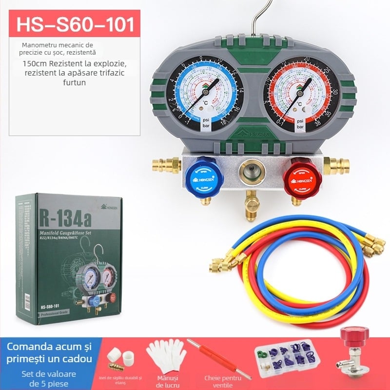 HS-S60-101-A Manometru cu diafragmă pentru climatizarea auto și refrigerantul R134A