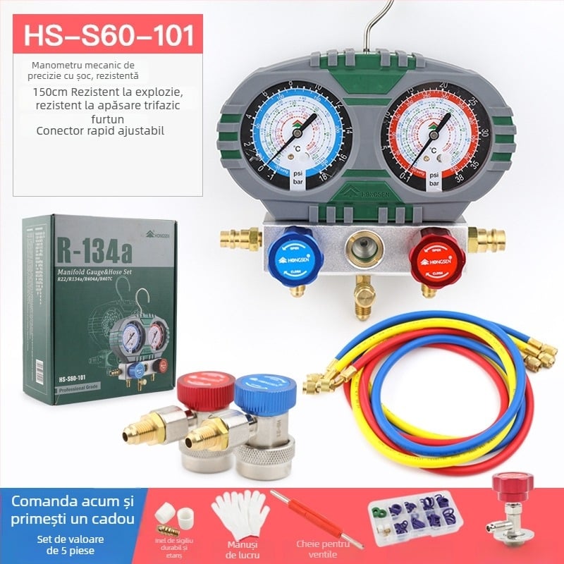 HS-S60-101-A Manometru cu diafragmă pentru climatizarea auto și refrigerantul R134A