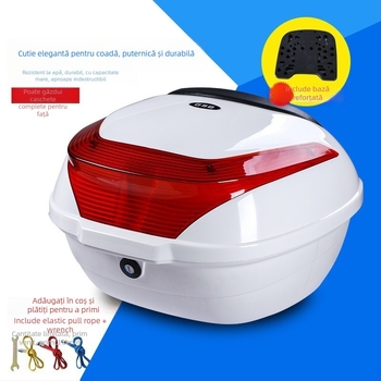 Material PP, portbagaj posterior pentru motocicletă electrică, cutie de depozitare/instrumente, design îngroșat, antișoc, potrivire universală
