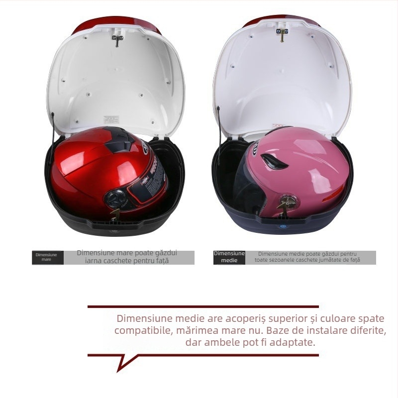 Material PP, portbagaj posterior pentru motocicletă electrică, cutie de depozitare/instrumente, design îngroșat, antișoc, potrivire universală