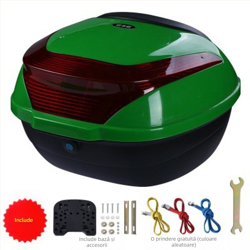 Material PP, portbagaj posterior pentru motocicletă electrică, cutie de depozitare/instrumente, design îngroșat, antișoc, potrivire universală