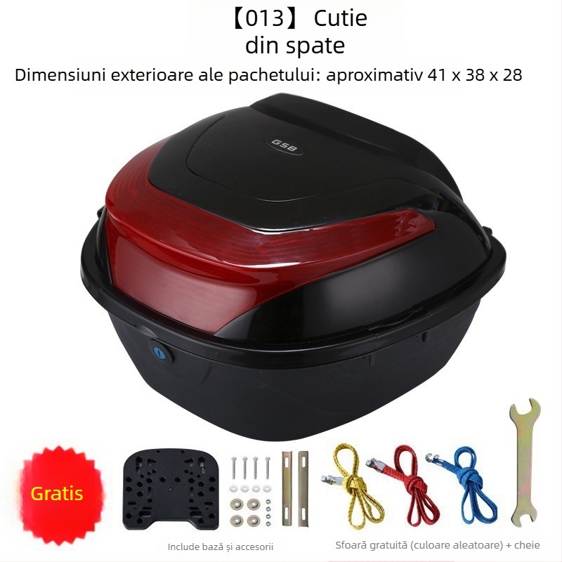 Material PP, portbagaj posterior pentru motocicletă electrică, cutie de depozitare/instrumente, design îngroșat, antișoc, potrivire universală