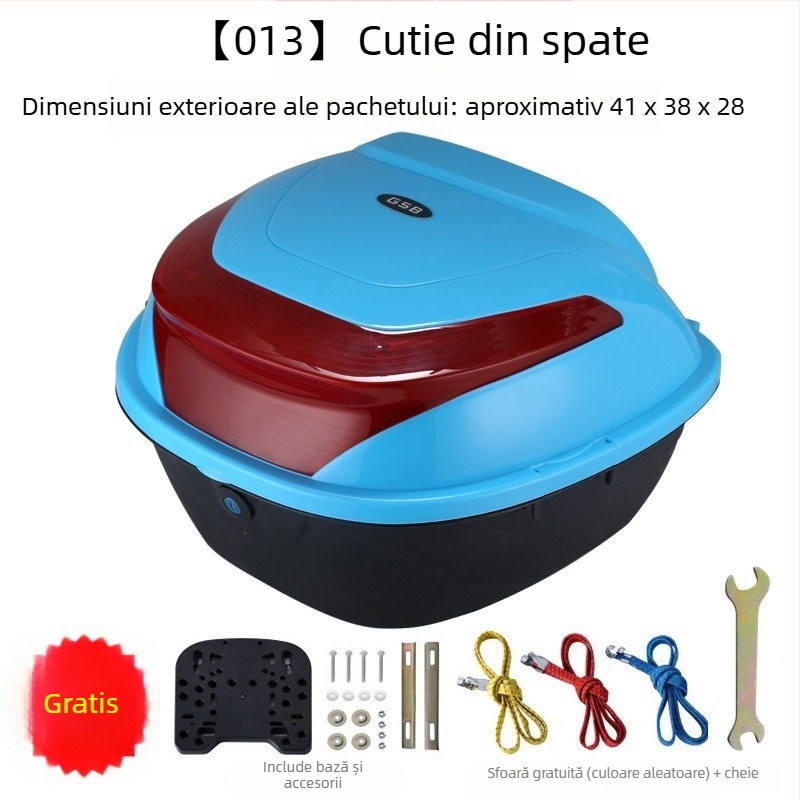 Material PP, portbagaj posterior pentru motocicletă electrică, cutie de depozitare/instrumente, design îngroșat, antișoc, potrivire universală