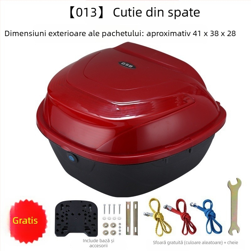 Material PP, portbagaj posterior pentru motocicletă electrică, cutie de depozitare/instrumente, design îngroșat, antișoc, potrivire universală