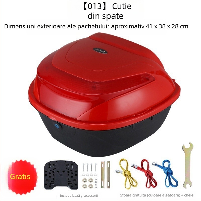 Material PP, portbagaj posterior pentru motocicletă electrică, cutie de depozitare/instrumente, design îngroșat, antișoc, potrivire universală