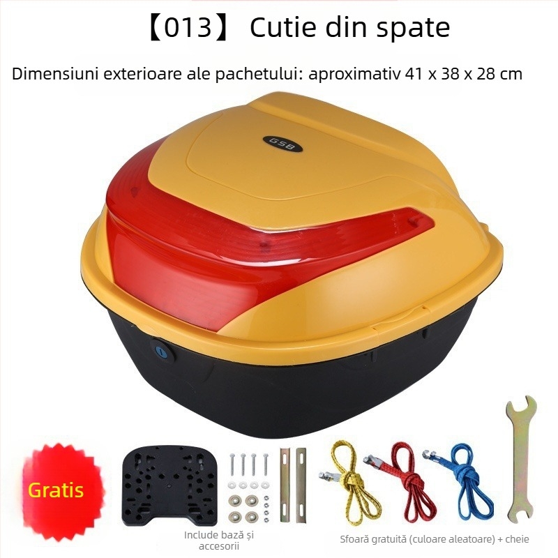 Material PP, portbagaj posterior pentru motocicletă electrică, cutie de depozitare/instrumente, design îngroșat, antișoc, potrivire universală