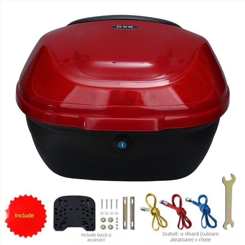 Material PP, portbagaj posterior pentru motocicletă electrică, cutie de depozitare/instrumente, design îngroșat, antișoc, potrivire universală