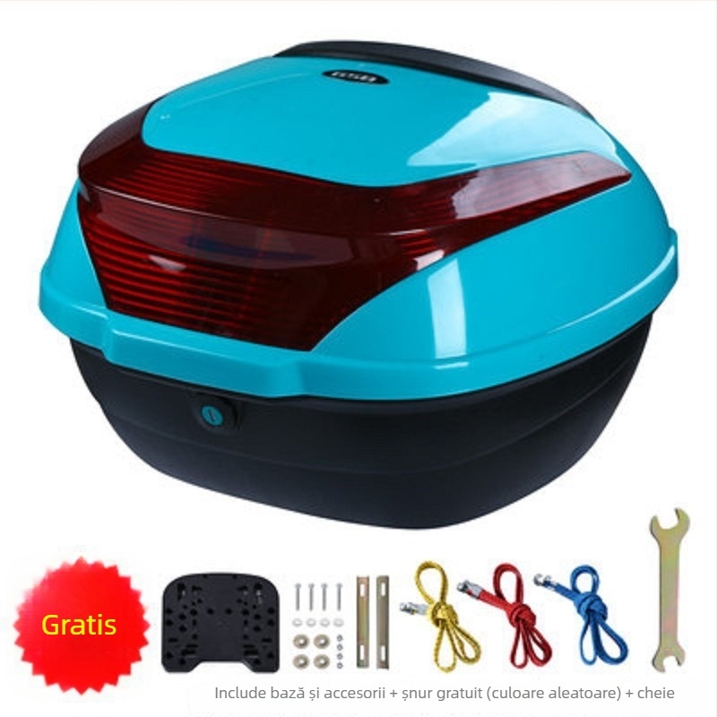 Material PP, portbagaj posterior pentru motocicletă electrică, cutie de depozitare/instrumente, design îngroșat, antișoc, potrivire universală