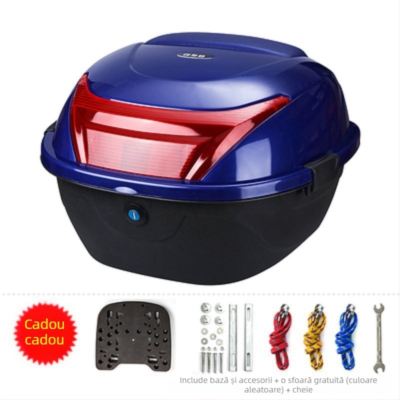 Material PP, portbagaj posterior pentru motocicletă electrică, cutie de depozitare/instrumente, design îngroșat, antișoc, potrivire universală