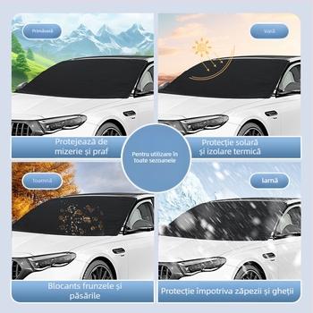 Acoperire parbriz mașină pentru zăpadă — material 600D Oxford, universal, personalizabil