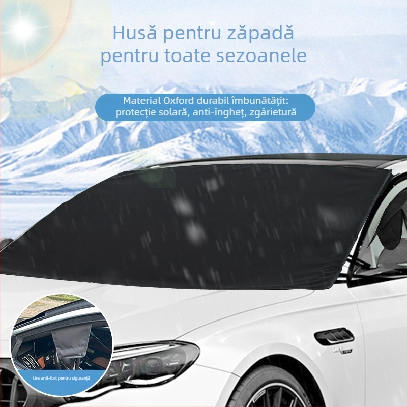 Acoperire parbriz mașină pentru zăpadă — material 600D Oxford, universal, personalizabil
